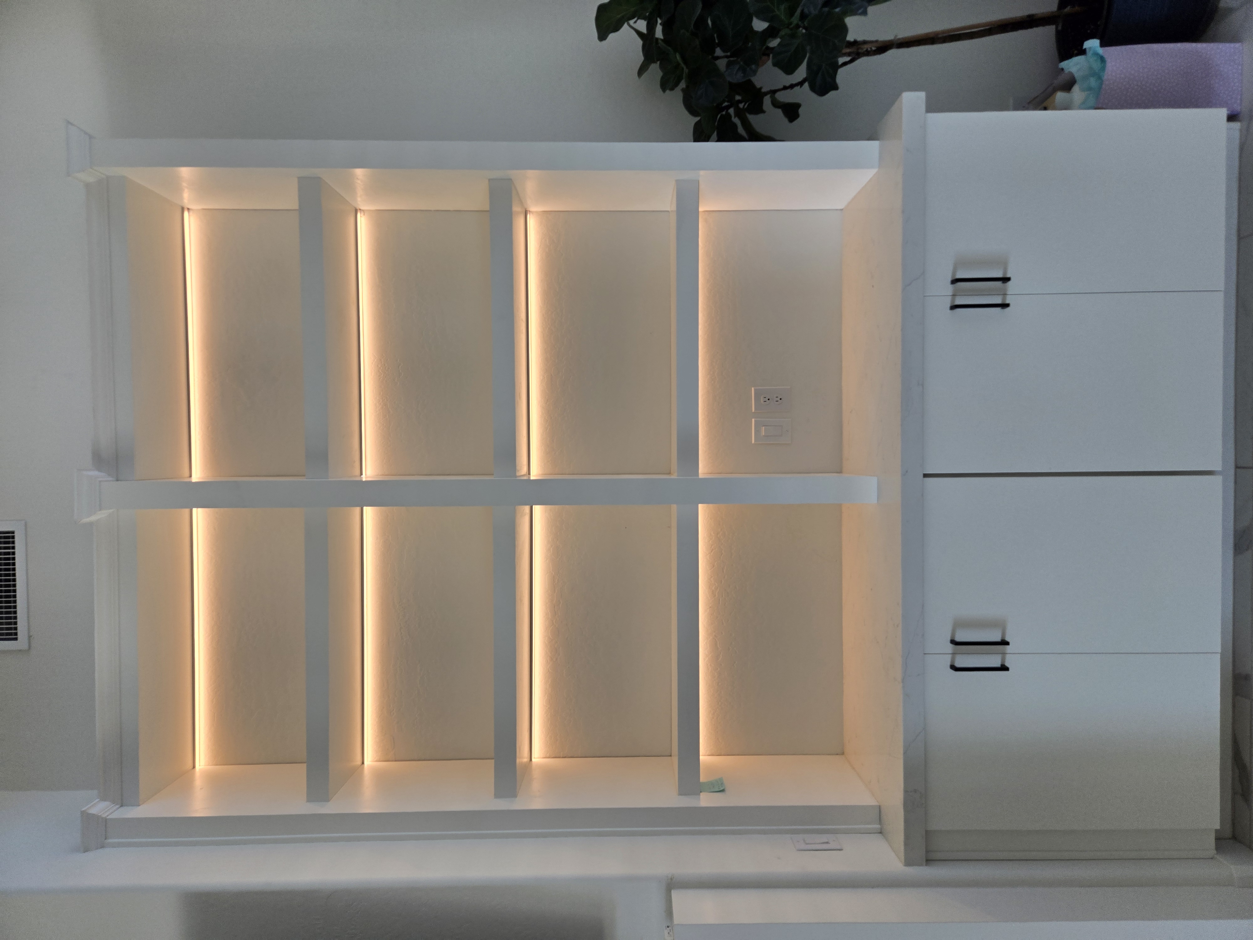 Bookcase with LED lighting